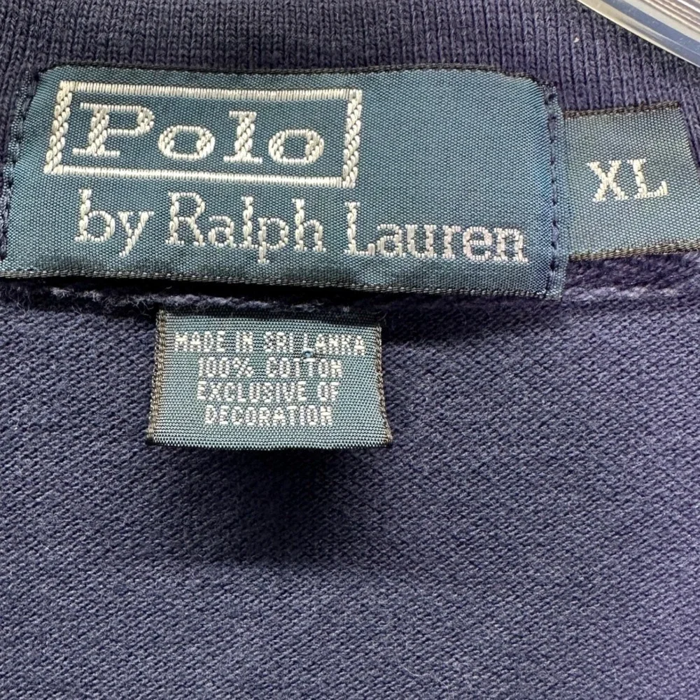 VTG Polo Ralph Lauren Navy Blue XL Big Pony Embroidered Short Sleeve Polo Shirt